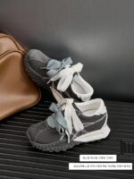 7CM 키높이 여성화 정품가죽 두꺼운 밑창 덱순화 2025년 초봄 스타일 더블 끈 포레스트 검프화 캐주얼 운동화 - 이미지 3
