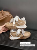 7CM 키높이 여성화 정품가죽 두꺼운 밑창 덱순화 2025년 초봄 스타일 더블 끈 포레스트 검프화 캐주얼 운동화 - 이미지 4