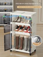 신발장 홈 도어 복도 외부 운동화 및 부츠 보관 캐비닛 홈 통합 벽걸이 다층 신발장 무료 설치 - 이미지 3