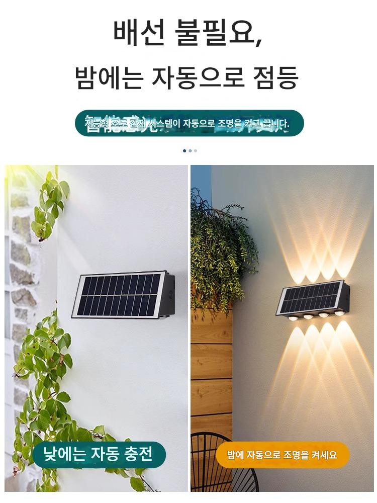 main_869045362951_0 태양광 야외 벽등 빌라 발코니 조경 장식 정원등 정원 장식등 야외 방수 벽걸이형 와셔등 - 이미지 1