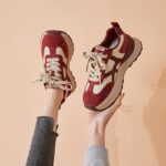 여성용 두꺼운 밑창 아빠 신발 2025년 봄 신스타일 소형 Ankola 레드 다재다능한 캐주얼 스포츠 Forrest Gump 신발 - 이미지 2