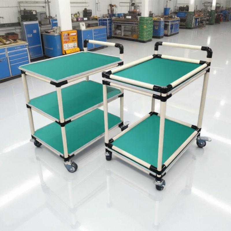 main_879014622682_0 정전 방지 소재 회전차 작업장 린파이프 모바일 차량 공구 벨트 휠 이송 다층 트롤리 - 이미지 1