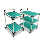 정전 방지 소재 회전차 작업장 린파이프 모바일 차량 공구 벨트 휠 이송 다층 트롤리 - 이미지 5