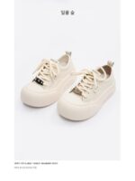 선셋 포레스트 못생긴 귀여운 큰 머리 두꺼운 바닥 작은 흰색 신발 여성 올매치 2025 봄 신상 캐주얼 스포츠 신발 빵 신발 - 이미지 4