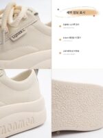 선셋 포레스트 못생긴 귀여운 큰 머리 두꺼운 바닥 작은 흰색 신발 여성 올매치 2025 봄 신상 캐주얼 스포츠 신발 빵 신발 - 이미지 5