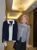 초봄 유럽 스테이션 페이크 투피스 폴로넥 100% 울 케이블 니트 자수 폴로 스웨터 카디건 스웨터