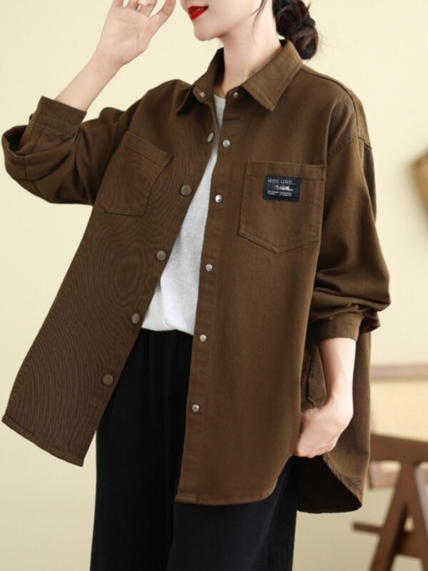 2025년 봄/가을 여성용 코튼 데님 셔츠 재킷 여성용 봄 대형 사이즈 셔츠 상의 고급 웨스턴 스타일