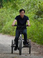 20인치 폭 타이어 전기 페달 삼륜차 전기 동력 알루미늄 합금 삼륜 자전거 리튬 배터리 노인 여행용 - 이미지 4