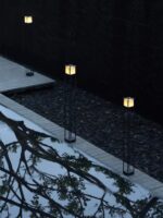 야외 방수 잔디 램프 일본식 선 스타일 정원 조경 안뜰 램프 장식 분위기 통로 플로어 램프