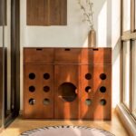 Mrng Cat Ning Diary Damon 더블 고양이 화장실 캐비닛 레트로 이동식 통합 디자인 화장실 발코니 캐비닛 고양이 캐비닛 - 이미지 4