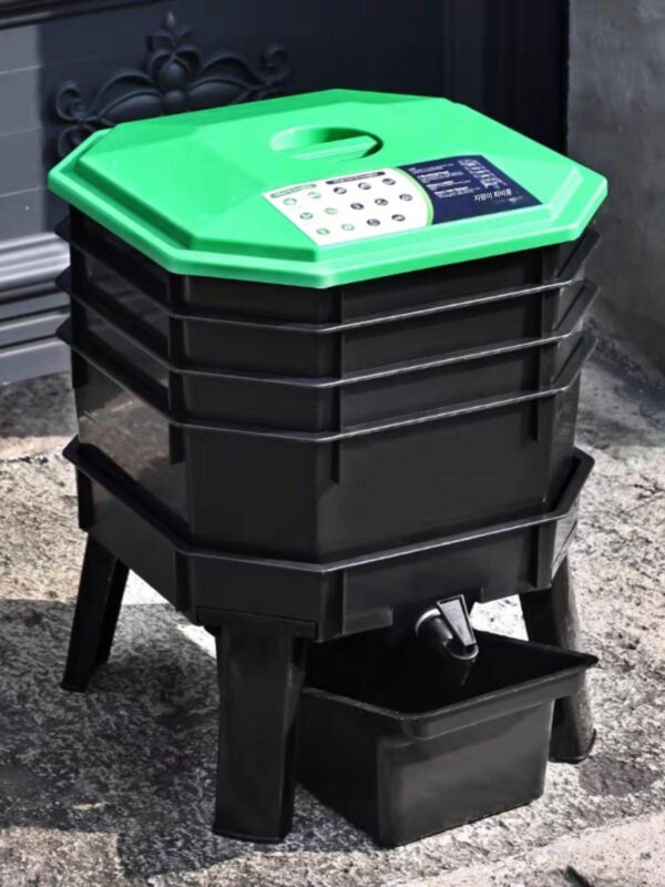 다기능 퇴비통 지렁이 사육통 칸막이 퇴비 주방 폐기물 발효 원예 보조 트레이 포함