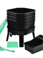 다기능 퇴비통 지렁이 사육통 칸막이 퇴비 주방 폐기물 발효 원예 보조 트레이 포함 - 이미지 3