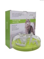 고양이 셀프 엔터테인먼트 피더 미로 상자 반려동물 교육용 고양이 사료 누출 장난감 고양이의 지루함을 해소하고 먹고 놀기 위한 곧은 털 - 이미지 4