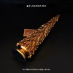 유럽 ​​스타일의 수지 골든 크리스마스 트리 모양 장식품을 수출하여 가정용품의 축제 분위기를 장식하세요 - 이미지 4