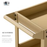 CATLDW Carter 산업 스타일 가정용 카트 3단 수납 거실 카페 이동식 수납 선반 - 이미지 3
