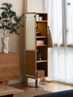 모든 회전 책장 견고한 원목 드레싱 전신 거울 360도 거실 소형 아파트 바닥 수납장 - 이미지 4