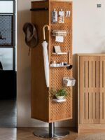 모든 회전 책장 견고한 원목 드레싱 전신 거울 360도 거실 소형 아파트 바닥 수납장 - 이미지 5