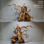 물고기 탱크 조경 대형 진달래 뿌리 열대 우림 탱크 해골 티룸 입구 천연 나무 뿌리 죽은 나무 부드러운 장식 장식품 - 이미지 3