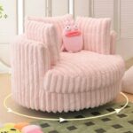 구우 벚꽃 회전 의자 침실 게으른 소파 회전 거실 발코니 레저 뚱뚱한 의자 싱글 작은 소파 의자