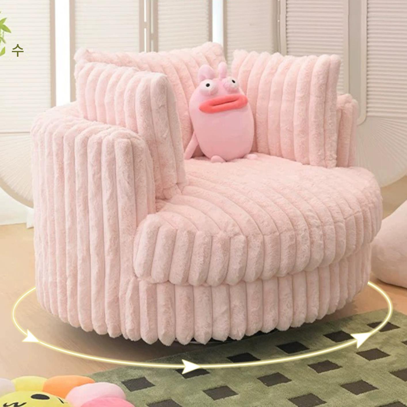 main_902020450023_0 구우 벚꽃 회전 의자 침실 게으른 소파 회전 거실 발코니 레저 뚱뚱한 의자 싱글 작은 소파 의자 - 이미지 1