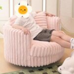 구우 벚꽃 회전 의자 침실 게으른 소파 회전 거실 발코니 레저 뚱뚱한 의자 싱글 작은 소파 의자 - 이미지 3