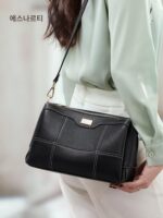 여성용 크로스바디 백 2025년 신상품 정품 가죽 대용량 소프트 가죽 중년 여성 숄더백 어머니 가방 - 이미지 3