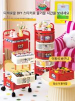 플린트 도파민 트롤리 스낵 랙 이동식 바닥 홈 거실 주방 다층 수납 랙 - 이미지 2