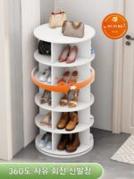 회전식 신발장 다층 바닥형 심플 가방 진열대 360도 공간 절약형 쇼핑몰 수납장 진열 신발장