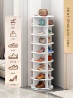 회전식 신발장 다층 바닥형 심플 가방 진열대 360도 공간 절약형 쇼핑몰 수납장 진열 신발장 - 이미지 5