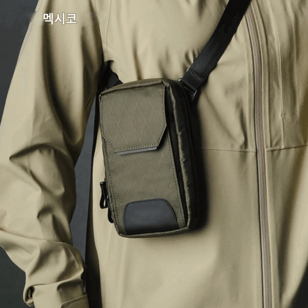 남성용 아웃도어 기능성 X-Pac 숄더백 동전 지갑 휴대용 크로스바디 휴대폰 가방 가슴 가방 등산 숄더 스트랩 가방
