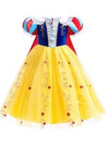 여자 여름 드레스 중간 사이즈 어린이 아기 스타일리쉬 할로윈 코스프레 백설공주 푹신한 얇은 명주 치마 - 이미지 2