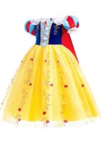 여자 여름 드레스 중간 사이즈 어린이 아기 스타일리쉬 할로윈 코스프레 백설공주 푹신한 얇은 명주 치마 - 이미지 3