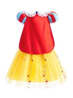 여자 여름 드레스 중간 사이즈 어린이 아기 스타일리쉬 할로윈 코스프레 백설공주 푹신한 얇은 명주 치마 - 이미지 4