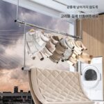 옷 걸이 및 이불 건조용 발코니용 가정용 텔레스코픽 스테인리스 스틸 펀치 없는 옷 건조대 - 이미지 4