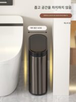 유도 쓰레기통 가정용 지능형 2025년형 뚜껑 스테인리스 스틸 침실 욕실 틈새 조명 고급 쓰레기통 - 이미지 2