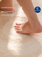 프랑스산 코튼 태슬 원형 바닥매트 침실 카펫 홈 현관 욕실 흡수성 미끄럼 방지 발 매트 세탁기 세탁 가능 - 이미지 4
