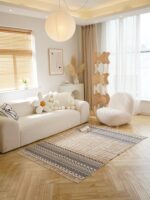 북유럽 스타일 항균 무접착 모로코산 코튼 핸드메이드 카펫 거실 코튼 바닥 매트 공주 침실 침대 옆 담요