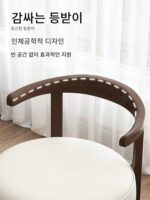 크림 스타일 원목 소파 스툴 회전식 로우 스툴 등받이 조명 고급 고급 소형 스툴 거실 원형 스툴 소형 의자 - 이미지 2