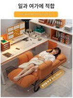 사무실 점심시간 접이식 침대 싱글 침대 낮잠 의자 리클라이너 소파 침대 컴퓨터 의자 워크스테이션 이중 용도 누워서 잠잘 수 있음 - 이미지 2