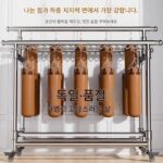 독일 신제품 304 스테인리스 스틸 바닥형 옷 건조대, 가정용 야외 발코니 접이식/망원형 이동식 옷 건조대 - 이미지 5