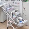 대용량 문구 카트 이동식 접이식 탄소강 스낵 침실 책상 수납 선반