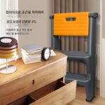 휴대용 접이식 3단 사다리 의자 자동차 미용 특수 가정용 높고 낮은 의자 3단 계단 작은 사다리 - 이미지 3