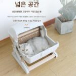 고양이 화장실 대형 오픈형 모래 방지 새끼 고양이 화장실 케이지 고양이 배설물 냄비 용품 게으른 청소 자동 - 이미지 2