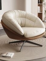 회전식 싱글 소파 의자 레저 의자 이탈리아 스타일 싱글 소파 홈 거실 서예 발코니 게으른 공주 회전 의자