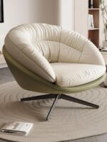 회전식 싱글 소파 의자 레저 의자 이탈리아 스타일 싱글 소파 홈 거실 서예 발코니 게으른 공주 회전 의자 - 이미지 2