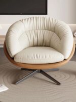 회전식 싱글 소파 의자 레저 의자 이탈리아 스타일 싱글 소파 홈 거실 서예 발코니 게으른 공주 회전 의자 - 이미지 4