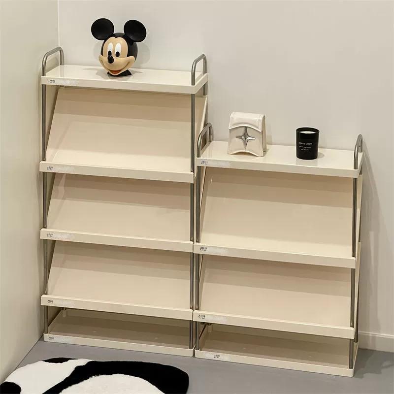 main_936454506666_0 초박형 신발장 홈 도어 입구 심플 실내 아름다운 다층 사선 수납 슬리퍼 스테인리스 신발장 - 이미지 1