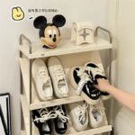 초박형 신발장 홈 도어 입구 심플 실내 아름다운 다층 사선 수납 슬리퍼 스테인리스 신발장 - 이미지 4