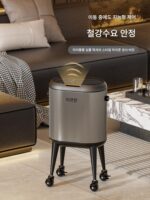 밀통 이탈리아산 라이트 럭셔리 고급 쓰레기통 홈 2025년형 바퀴 달린 거실 주방 자동 지능형 감지