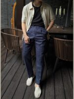 UomoElegante 엘레강트 남성용 이탈리아산 코튼 폴로 셔츠 [빗드 코튼 반팔 폴로 카디건] - 이미지 4